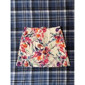 Lady Hagen Women's Skirt Floral Print White‎ Size 6 Golf Athletic